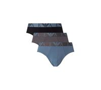 Emporio Armani Bold Monogram 3-Pack Brief Slips, Tempesta/Magnet/Nero, S pour des Hommes