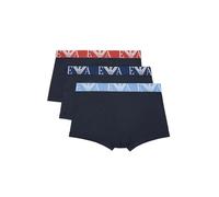 Emporio Armani Bold Monogram 3-Pack Trunk Les Troncs, Marine/Marine/Marine, S pour des Hommes