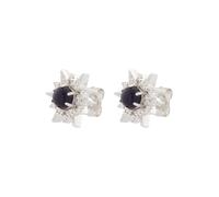 Emporio Armani Boucles d'oreilles bleu nuit / argent / transparent, Taille One Size