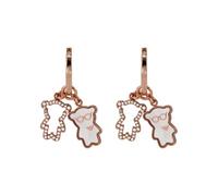 Emporio Armani Boucles d'oreilles pour femmes en acier inoxydable ou en laiton, avec fermoir Huggie ou cerceau, Fard à joues rose