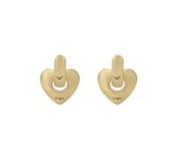 Emporio Armani Boucles d'oreilles pour femmes en acier inoxydable ou en laiton, avec fermoir Huggie ou cerceau, Or couchant