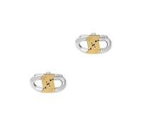 EMPORIO ARMANI Boutons de manchette en acier inoxydable pour hommes, Argent et or