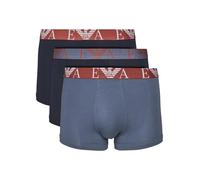Emporio Armani Boxer Homme, Lot de 3 pièces, élastique Apparent, Coton élastiqué, Article EM000259 AF10778, MB140 Armani blu/vin indi/AR blu, XL