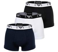 EMPORIO ARMANI 3-Pack Trunk Maillot, Blanc/Bleu/Noir, L Homme