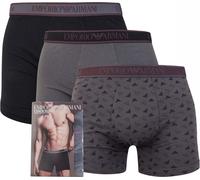 Emporio Armani - Boxers pour homme Logo(pack de 3) GT4481 (XL) (Noir/Gris/Charbon de bois)