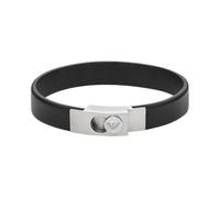 Emporio Armani Bracelet Emporio Armani en acier inoxydable et cuir, noir, pour homme, EGS3087040