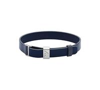 Emporio Armani Bracelet en acier inoxydable avec fermoir coulissant pour hommes, Bleu indigo