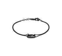 Emporio Armani Bracelet pour homme en acier inoxydable ou perlé avec fermoir mousqueton, Argent brillant