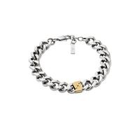 EMPORIO ARMANI Bracelet pour homme en acier inoxydable ou perlé avec fermoir mousqueton, Argent et or