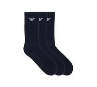 Emporio Armani Casual Cotton 3-Pack Short Socks Lot de 3 Paires de Chaussettes Courtes, Bleu/Bleu/Bleu, Taille Unique Homme