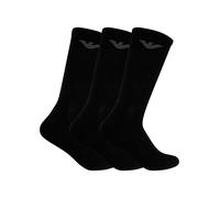 Emporio Armani Casual Cotton 3-Pack Short Socks Lot de 3 Paires de Chaussettes Courtes, Noir/Noir, Taille Unique Homme