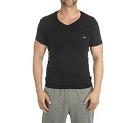 Emporio Armani CC717-111512 - T-shirt - Uni - Manches courtes - Homme - Multicolore (Nero/Grigio) - Large (Taille fabricant: L) (lot de 2)