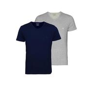 Emporio Armani CC722-111648 - T-shirt - Uni - Manches courtes - Homme - Multicolore (Marine/Grigio Mélange) - Medium (Taille fabricant: M) ( lot de 2 )