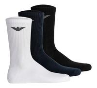 Emporio Armani Chaussettes courtes coton – Lot 3 paires Blanc/Noir/Bleu marine Taille unique Homme