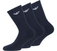 EMPORIO ARMANI Chaussettes pour homme mi-hautes (pack de 3) Bleu foncé/Navy One Size