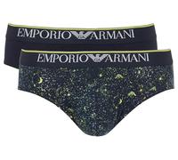 Emporio Armani Christmas Stretch Cotton 2-Pack Brief Slips, St COSTELLAZIONI/MAR, M pour des Hommes