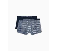Emporio Armani Classic Pattern Mix 2-Pack Trunk Maillot, Bleu, L Homme