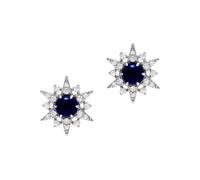 Emporio Armani Boucles d'oreilles bleu nuit / argent / transparent, Taille One Size