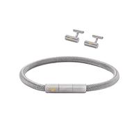Emporio Armani Coffret bracelet et boutons de manchette en acier inoxydable, pour homme, EGS3044SET