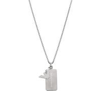 Emporio Armani Collier en acier inoxydable pour homme avec fermoir mousqueton, 85Lx2.1Wx3.87cm, Acier inoxydable, Pas de gemme