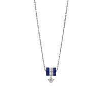 EMPORIO ARMANI Collier en argent sterling pour femme avec fermoir mousqueton, Argent et bleu