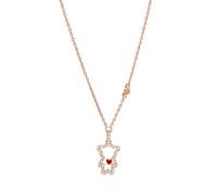 Emporio Armani Collier pour femmes en laiton avec fermoir mousqueton en ton or rose, Argent arctique métallisé