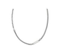 Emporio Armani Collier pour homme en acier inoxydable avec fermoir à mousqueton, Gris foncé