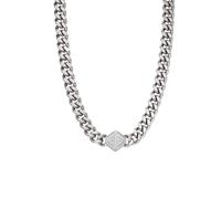 Emporio Armani Collier pour homme en acier inoxydable avec fermoir à mousqueton, Gris pigeon