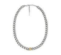 EMPORIO ARMANI Collier pour homme en acier inoxydable avec fermoir à mousqueton, Ton argenté