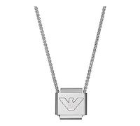 Emporio Armani Collier Pour Hommes Essential, Longueur : 525mm, Largeur : 18.5mm Collier En Acier Inoxydable Argenté, EGS2915040