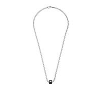 Emporio Armani Collier Pour Hommes Essentiel, Longueur : 525mm, Hauteur : 10mm, Largeur : 11mm Collier En Acier Inoxydable Argenté, EGS2910040