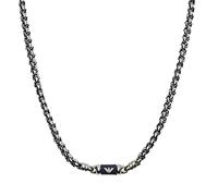 Emporio Armani Collier Pour Hommes, Longueur : 525mm +/- 5mm / Taille Pendentif : 18.4mm Collier En Acier Inoxydable Argenté, EGS2605040
