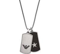 Emporio Armani Collier Pour Hommes, Longueur : 525mm ; Taille Des Pendentifs : 40X21X2mm Collier En Acier Inoxydable Argenté, EGS2675040
