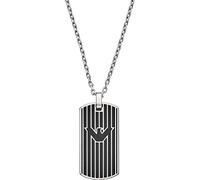 Emporio Armani Collier Pour Hommes, Longueur : 525mm, Taille Pendentif : 32X16X2mm Collier En Acier Inoxydable Argenté, EGS2724040