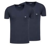 Emporio Armani Core Logoband 2-Pack Lot de 2 t-Shirts à col en V, Armani Blue/Armani Blue, M Homme