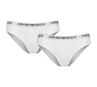 Emporio Armani Lot de 2 slips Essentiels en coton femme Blanc Taille L