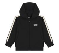 Emporio Armani EA7 7B000193 Sweat à capuche ouvert pour enfants et adolescents Logo Series Boy en coton molletonné, Noir , 12 ans
