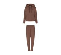 Emporio Armani EA7 7W000116 Combinaison en jersey de coton molletonné stretch avec logo pour femme, Chocolate Brown, M