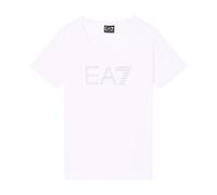 Emporio Armani Ea7, Femme, Tops, Blanc, Taille: 36 FR T-shirt à col rond Logo Series avec strass