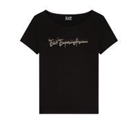 Emporio Armani Ea7, Femme, Tops, Noir, Taille: 44 FR Logo T-shirt avec Micro Clous