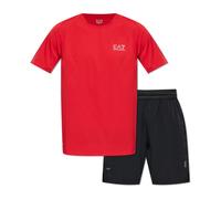 Emporio Armani Ea7, Homme, Sport, Rouge, Taille: XL Ventus7 Ensemble T-shirt et Short de Voyage