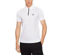 Emporio Armani Ea7, Homme, Tops, Blanc, Taille: 2XL Polo Halfzip Logo