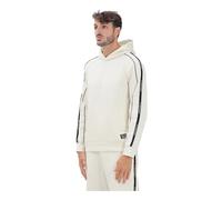 Emporio Armani Ea7 - Sweat à capuche avec bandes noires - Homme - Sweatshirts et sweats à capuche - Beige - Taille: XS