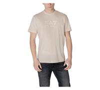 Emporio Armani Ea7 - T-Shirt Col Rond en Coton - Homme - Tops - Beige - Taille: XL