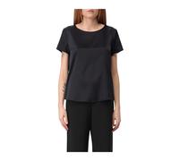 Emporio Armani - Élégante Blouse en satin - Femme - Blouses et Chemises - Bleu - Taille: 40 FR