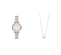Emporio Armani Femme Bicolore Acier Inoxydable Montre and Collier, Coffret