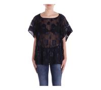 Emporio Armani, Femme, Blouses et Chemises, Bleu, Taille: 42 FR Haut Chic avec Fermeture Crochet