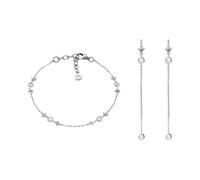 Emporio Armani Femme Bracelet et Boucles d’Oreilles en Argent Sterling Argenté, Ensemble