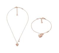 Emporio Armani Femme Collier et Boucles d’Oreilles en Argent Sterling Bicolore, Ensemble