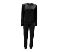 Emporio Armani, Femme, Sport, Noir, Taille: 40 FR Ensemble de Pyjama en Coton Noir avec Logo Lettré
